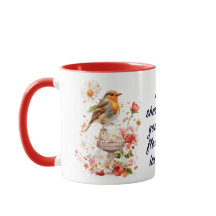 Blumenvogel mit Eiscreme-Tasse