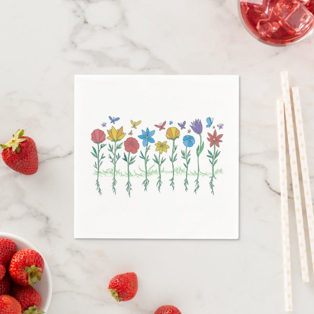 Blumenwachsendes Design Serviette (Beispiel)