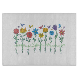 Blumenwachstumsdesign Schneidebrett