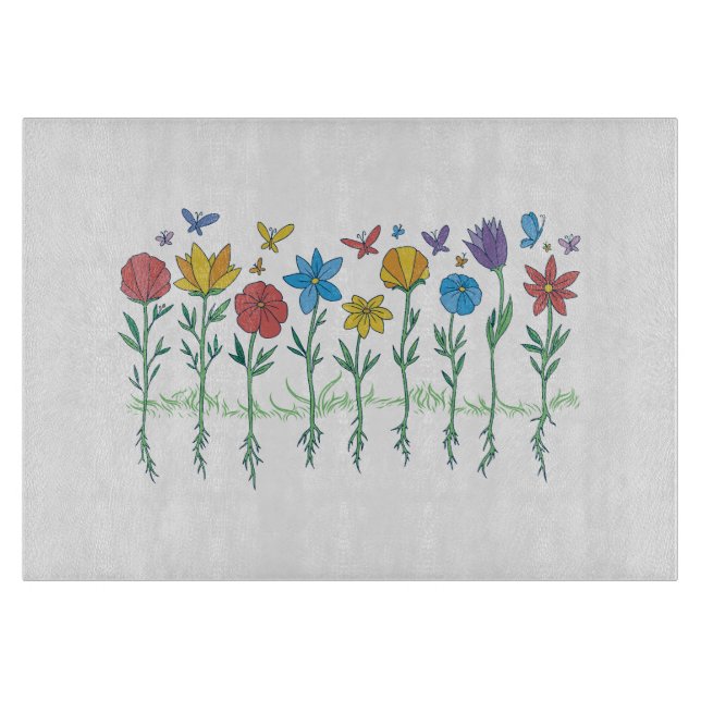 Blumenwachstumsdesign Schneidebrett (Vorderseite)