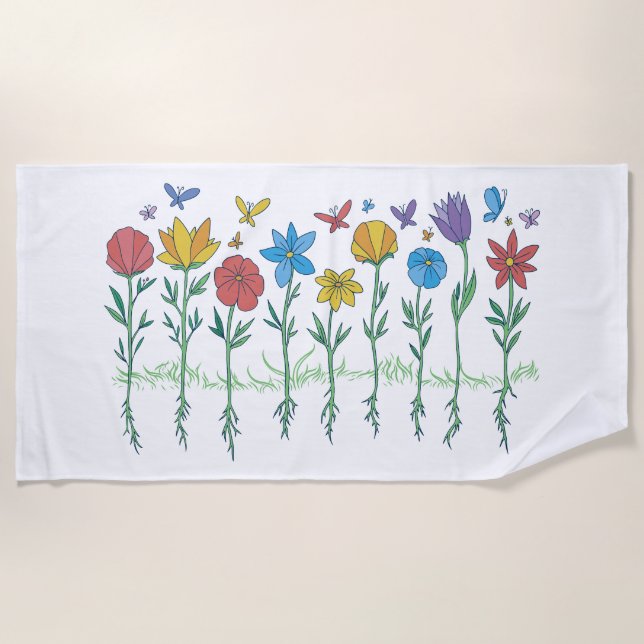Blumenwachstumsdesign Strandtuch (Vorderseite)