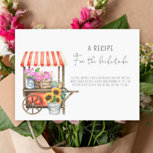 Blumenwagen - Rezept für die zukünftige Braut Begleitkarte