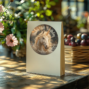 Blumenwald-Einhorn verzaubertes Pony Sepia Vintage Runder Aufkleber