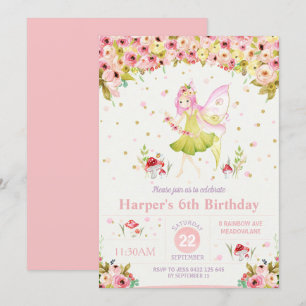 Blumenwald Fairy Birthday Invitation Girl Einladung