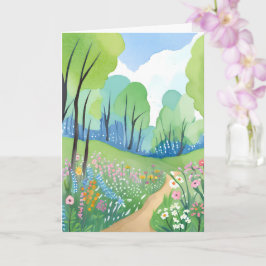 Blumenwald | Natur-Aquarell-Wildblumen Karte