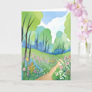 Blumenwald Natur-Aquarell-Wildblumen Karte