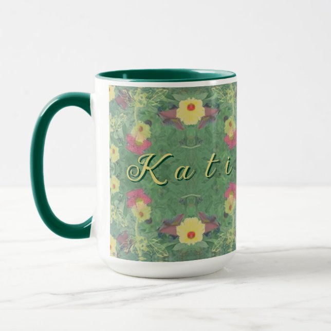 Blumenwaldboden mit Namen/Tasse Tasse (Links)