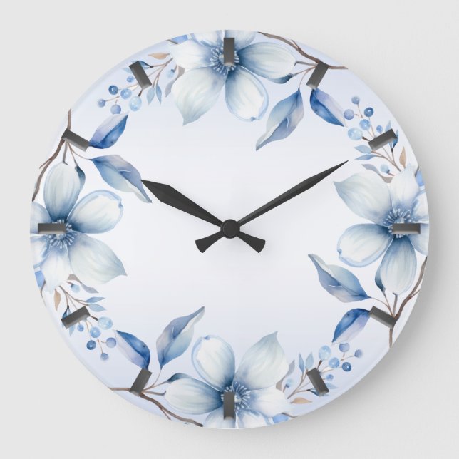 Blumenwall-Uhr Große Wanduhr (Vorderseite)