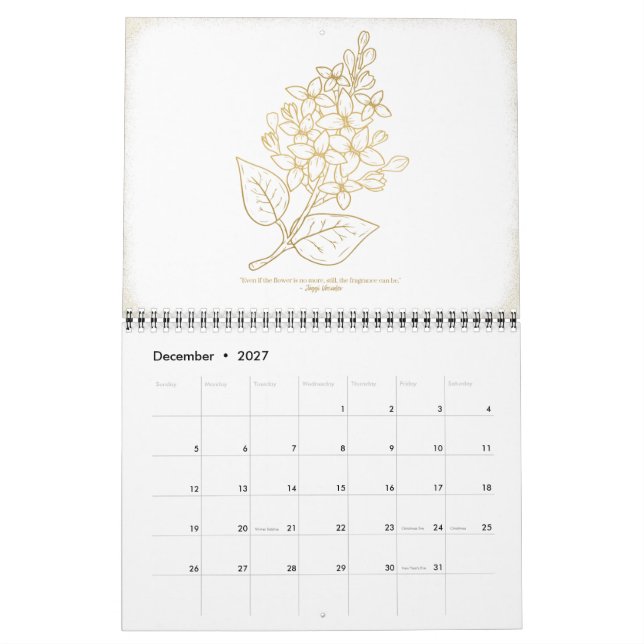 Blumenwallkalender 2023 | Gold Kalender (Dez 2027)