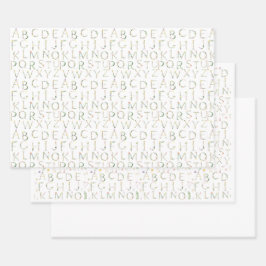 Blumenwasser Alphabet Babydusche Geschenkwrake Geschenkpapier Set