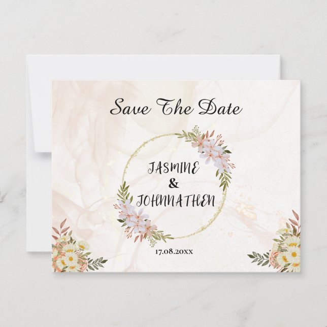 Blumenwasser Blume Hochzeit rot-weiß Mitteilungskarte (Vorderseite)