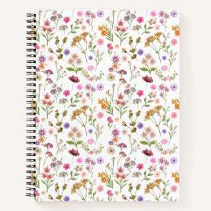 Blumenwasser-Farbmuster - rosa, lila, grün Notizbuch