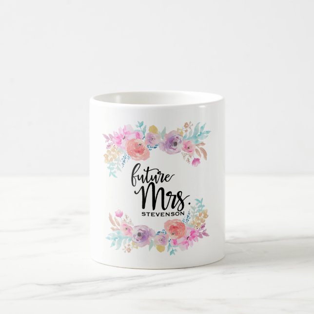 Blumenwasser-Farbzukünftige Frau Mug Kaffeetasse (Mittel)