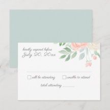 Blumenwasser-Hochzeit RSVP