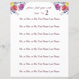 Blumenwasser-Hochzeitszeichen