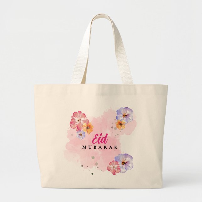 Blumenwasser Jumbo Tote Tasche. Elegant Monogram Jumbo Stoffbeutel (Vorne)