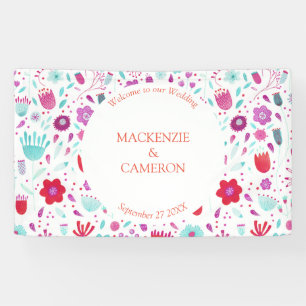 Blumenwasser-Wildblume Hochzeit Willkommen Banner