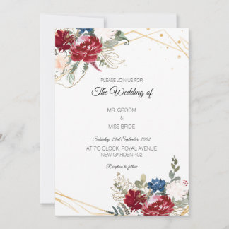 BlumenwasserColor-Hochzeitkarte Einladung