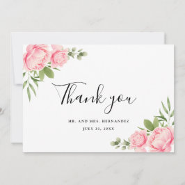 Blumenwasserfrühling / Sommerhochzeit der Rose Dankeskarte
