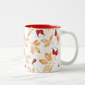 BlumenWatercolor, wilde Rose Zweifarbige Tasse