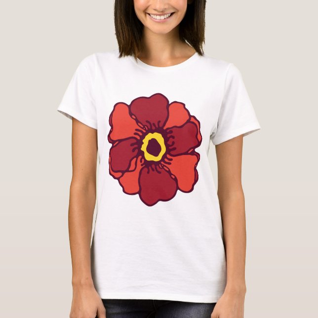 Blumenweiblicher T - Shirt: Blühen im Stil T-Shirt (Vorderseite)