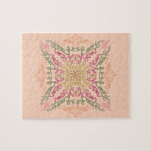 Blumenweiches Pfirsich-Kaleidoskop- Schrift Beste