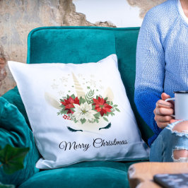 Blumenweih Unicorn | Frohe Weihnachten Kissen