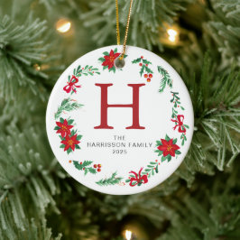 Blumenweihkranz Mit Monogramm Foto Keramik Ornament