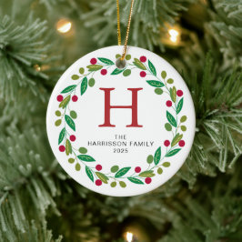 Blumenweihkranz Mit Monogramm Foto Keramik Ornament
