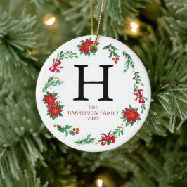 Blumenweihkranz Mit Monogramm Foto Keramik Ornament