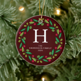 Blumenweihkranz Mit Monogramm Foto Keramik Ornament