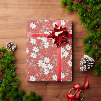 Blumenweihnachtscreme Geschenkpapier
