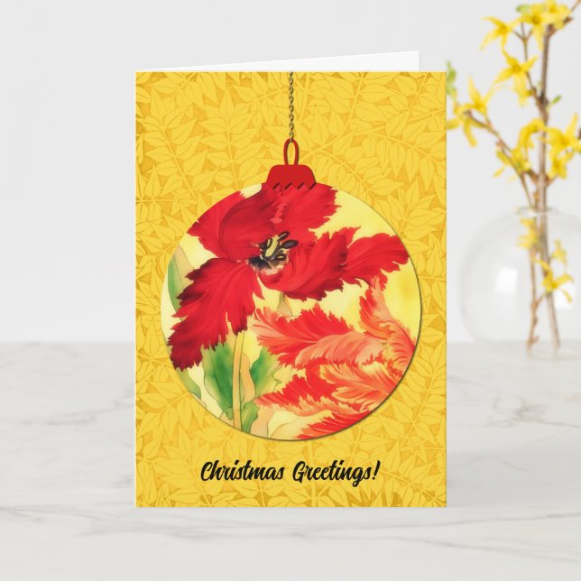 Blumenweihnachtsdekoration Vintager Stil Karte (Gelbe Blume)