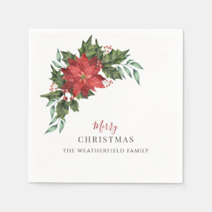 Blumenweihnachtsfest Poinsettia Bloom Paper Serviette