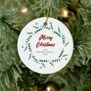 Blumenweihnachtskraut-Foto Keramik Ornament