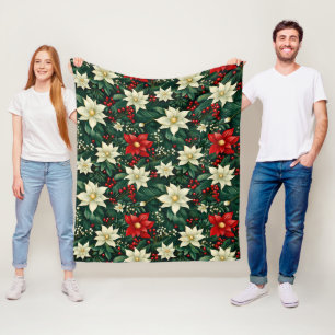Blumenweihnachtsmuster Fleecedecke
