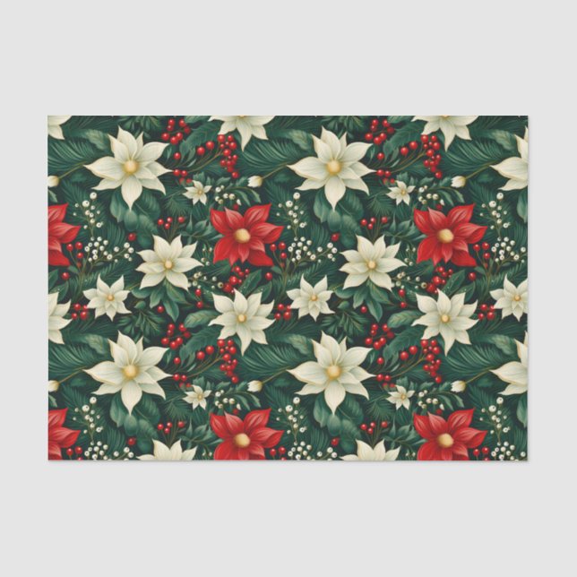 Blumenweihnachtsmuster Seidenpapier (Vorderseite)