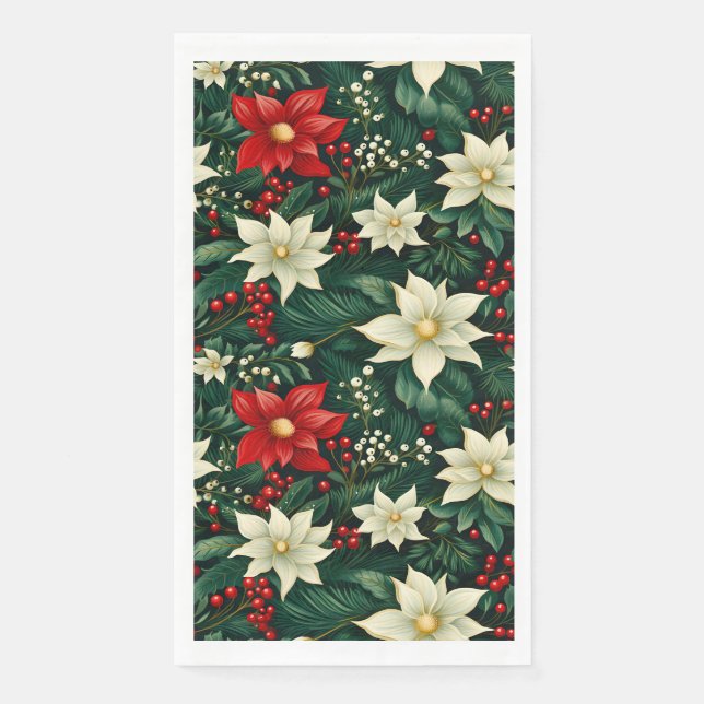 Blumenweihnachtsmuster Serviette (Vorderseite)