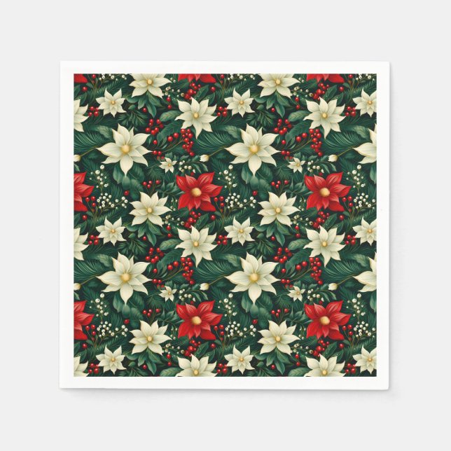 Blumenweihnachtsmuster Serviette (Vorderseite)
