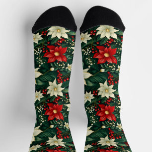 Blumenweihnachtsmuster Socken