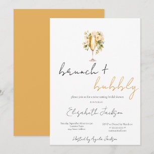 Blumenwein Brunch & Bubbly Brautparty Einladung