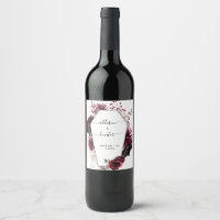 Blumenweinlabel Gerahmt Hochzeitweilig