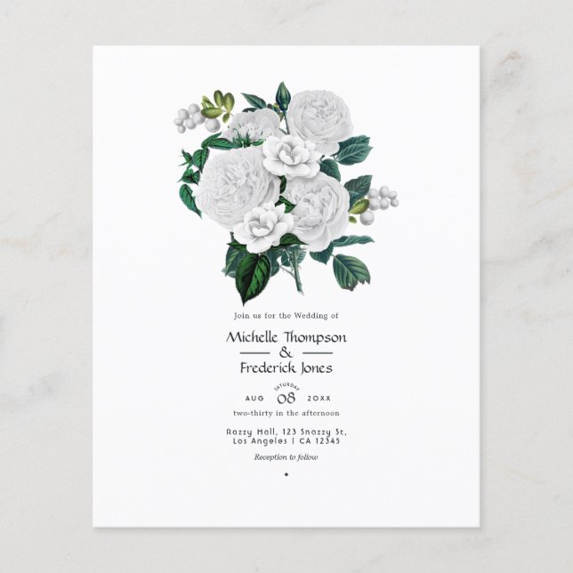 Blumenweiße Hochzeit Flyer (Vorne)