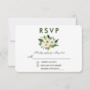 Blumenweiße Hochzeit RSVP Karte