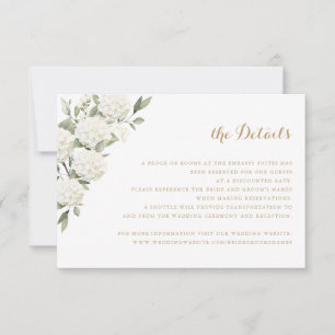 Blumenweiße Hydrangea Grüne Hochzeitsdetails Einladung