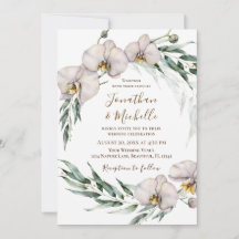 Blumenweiße Orchideen Grüne Christliche Hochzeit