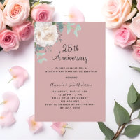 Blumenweiße staubige Rose 25. Hochzeitstag