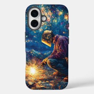 Blumenwelder-Abstrakte Schweißkunst iPhone 16 Hülle