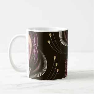 Blumenwelle Vintag Stilvoller Hintergrund Kaffeetasse