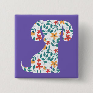 Blumenwelpe Button